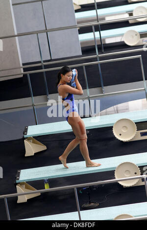 Jul 22, 2011 - Shanghai, China - HE ZI of China performs a dive during the first round of competition in the women's 3 meter springboard at the FINA World Championships. She advanced to the final. (Credit Image: © Jeremy Breningstall/ZUMAPRESS.com) Stock Photo