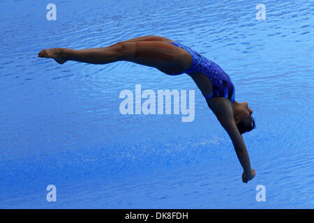 Jul 22, 2011 - Shanghai, China - HE ZI of China performs a dive during the first round of competition in the women's 3 meter springboard at the FINA World Championships. She advanced to the final. (Credit Image: © Jeremy Breningstall/ZUMAPRESS.com) Stock Photo