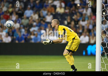 July 23, 2011 - Kansas City, Kansas, U.S - Toronto FC goalkeeper Stefan Frei (24) watches the ball and makes a save in the second half. Sporting KC defeated Toronto FC 4-2 at LIVESTRONG Sporting Park in Kansas City, Kansas. (Credit Image: © Tyson Hofsommer/Southcreek Global/ZUMAPRESS.com) Stock Photo
