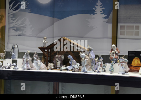 China Nativity Figures in a Dublin Shop Window Stock Photo