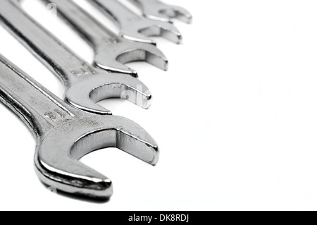 Spanners on a white background. Stock Photo