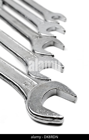 Spanners on a white background. Stock Photo