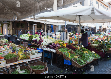 Market at the Campo de' Fiori, Rome, Lazio, Italy Stock Photo