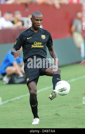 July 30, 2011 - Landover, Maryland, U.S - Barcelona defender Eric Abidal (22)  with the ball. Manchester United leads Barcelona  by a score of, 1-0 in a World Challenge Cup game, being played at Fed Ex Field in Landover, Maryland (Credit Image: © Mike McAtee/Southcreek Global/ZUMAPRESS.com) Stock Photo