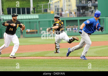 Pittsburgh Pirates first baseman Michael Chavis gets into position during a  baseball game against the Tampa Bay Rays Saturday, June 25, 2022, in St.  Petersburg, Fla. (AP Photo/Steve Nesius Stock Photo - Alamy