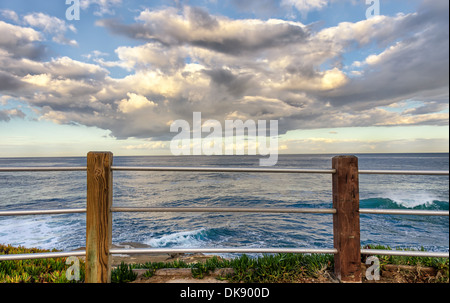 View of the Pacific Ocean.  Photographed from Ellen Browning Scripps Park. La Jolla,  California, United States. Stock Photo