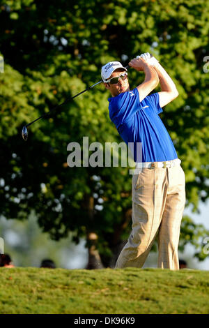 Aug. 11, 2011 - Johns Creek, Georgia, United States of America - Ross Fisher tees off on Thursday during the first round of the PGA Championships at the Atlanta Athletic Club in Johns Creek, GA. (Credit Image: © David Douglas/Southcreek Global/ZUMAPRESS.com) Stock Photo
