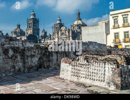 Templo mayor, the historic center of Mexico city Stock Photo