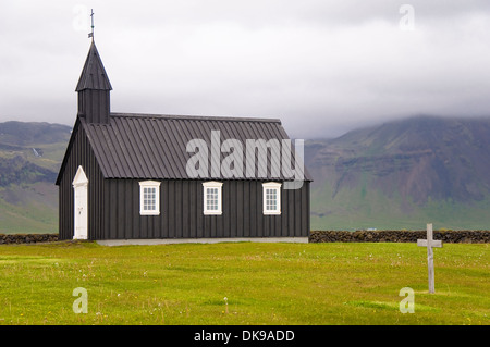 Wooden Church, Budir, Snaefellsnes, Iceland Stock Photo