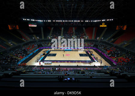 Aug. 17, 2011 - London, United Kingdom - View of the play field during the match France vs Australia on the second day of the London Prepares Series - Basketball invitational tournament, preparation event for London 2012 Olympics.  France won against Australia 71 to 67 (Credit Image: © Marcello Farina/Southcreek Global/ZUMAPRESS.com) Stock Photo