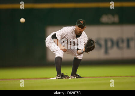 Aug. 19, 2011 - Houston, Texas, U.S - Houston Astros Infielder Angel Sanchez (36) at 2B. Astros defeated the Giants 6-0 at Minute Maid Park in Houston, TX. (Credit Image: © Juan DeLeon/Southcreek Global/ZUMAPRESS.com) Stock Photo