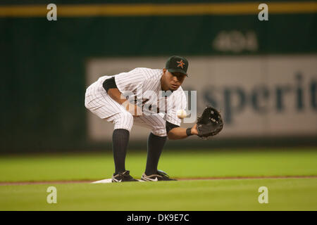 Aug. 19, 2011 - Houston, Texas, U.S - Houston Astros Infielder Angel Sanchez (36) at 2B. Astros defeated the Giants 6-0 at Minute Maid Park in Houston, TX. (Credit Image: © Juan DeLeon/Southcreek Global/ZUMAPRESS.com) Stock Photo