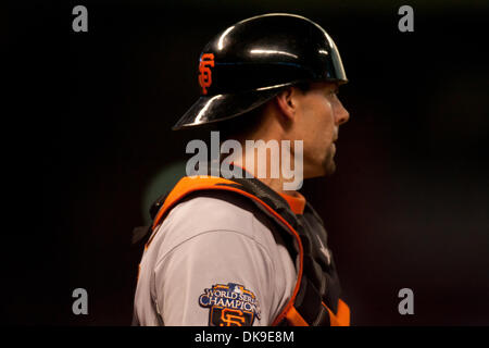 Aug. 19, 2011 - Houston, Texas, U.S - San Francisco C Chris Stewart (37) at the plate. Astros defeated the Giants 6-0 at Minute Maid Park in Houston, TX. (Credit Image: © Juan DeLeon/Southcreek Global/ZUMAPRESS.com) Stock Photo