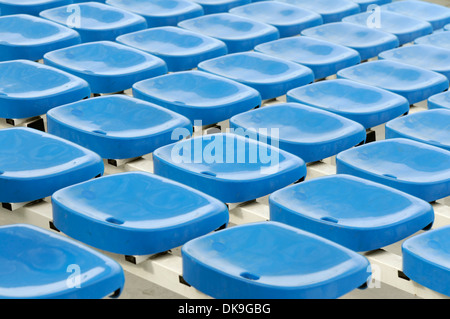 Rows of empty seats in a stadium Stock Photo