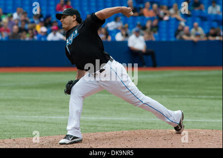 Aug. 28, 2011 - Toronto, Ontario, Canada - Toronto Blue Jays pitcher Wil Ledezma (58) entered the game in the 9th inning against the Tampa Bay Rays. The Tampa Bay Rays defeated the Toronto Blue Jays 12 - 0 at the Rogers Centre, Toronto Ontario. (Credit Image: © Keith Hamilton/Southcreek Global/ZUMAPRESS.com) Stock Photo