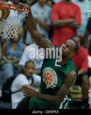 Aug. 30, 2011 - Baltimore, Maryland, U.S. - LEBRON JAMES slam dunks for the Melo All-Stars during the Summer League All-Star Game at Morgan State University. (Credit Image: Â© Scott Serio/Eclipse/ZUMAPRESS.com) Stock Photo