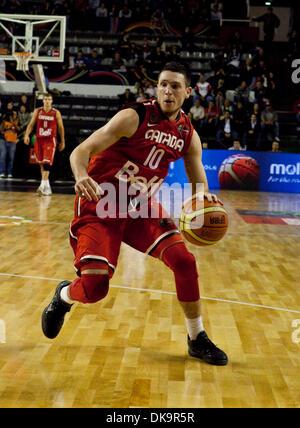 Sep 01, 2011 - Mar del Plata, Buenos Aires, Argentina - The New York Knicks and Canada's ANDREW JAY RAUTINS (10) during the Canada vs Dominican Republic FIBA Americas 2011 championships. Canada won the match 73-72. (Credit Image: © Ryan Noble/ZUMApress.com) Stock Photo