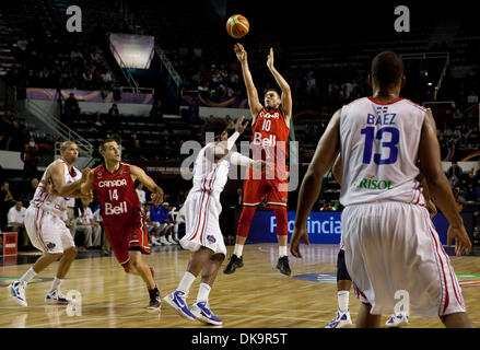 Sep 01, 2011 - Mar del Plata, Buenos Aires, Argentina - The New York Knicks and Canada's ANDREW JAY RAUTINS (10) shoots during the Canada vs Dominican Republic FIBA Americas 2011 championships. Canada won the match 73-72. (Credit Image: © Ryan Noble/ZUMApress.com) Stock Photo