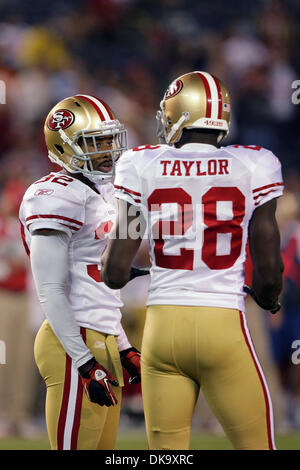 Sept. 2, 2011 - San Diego, California, U.S - San Francisco CB Cory Nelms (32) and S Curtis Taylor (28) on defense during game action of the NFL football game between the San Diego Chargers and the San Francisco 49'ers in San Diego CA. San Francisco defeated San Diego 20-17 (Credit Image: © Nick Morris/Southcreek Global/ZUMAPRESS.com) Stock Photo