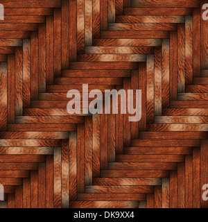 tiled wooden surface of parquet design installed on floor Stock Photo