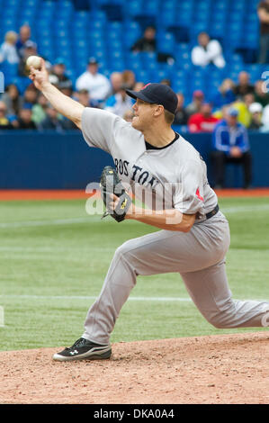 Sept. 5, 2011 - Toronto, Ontario, Canada - Boston Red Sox pitcher Jonathan Papelbon (58) throws in the 10th inning against the Toronto Blue Jays. The Toronto Blue Jays would defeat the Boston Red Sox 1 - 0 after 11 innings at the Rogers Centre, Toronto Ontario. (Credit Image: © Keith Hamilton/Southcreek Global/ZUMAPRESS.com) Stock Photo