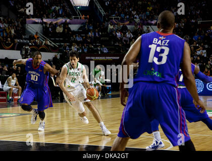 Sept. 10, 2011 - Mar del Plata, Buenos Aires, Argentina - Brazil's GUILHERME GIOVANNONI in action during the FIBA Americas 2011 semi-final basketball match between The Dominican Republic and Brazil. Brazil won the match 83-76, qualifying for the 2012 Olympics in London. (Credit Image: © Ryan Noble/ZUMApress.com) Stock Photo