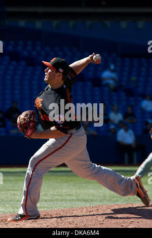 Sept. 11, 2011 - Toronto, Ontario, Canada - Baltimore Orioles pitcher Tommy Hunter (39) pitched into the 7th inning against the Toronto Blue Jays. The Toronto Blue Jays defeated the Baltimore Orioles 6 - 5 at the Rogers Centre, Toronto Ontario. (Credit Image: © Keith Hamilton/Southcreek Global/ZUMAPRESS.com) Stock Photo