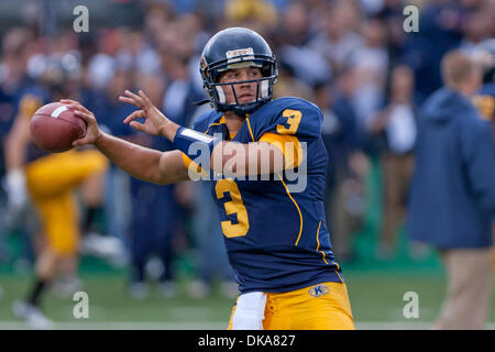 Sept. 10, 2011 - Kent, Ohio, U.S - Kent State quarterback Spencer Keith (3) warms up prior to the game against Louisiana-Lafayette.  The Louisiana-Lafayette Ragin Cajuns defeated the Kent State Golden Flashes 20-12 in the game played at Dix Stadium in Kent, Ohio. (Credit Image: © Frank Jansky/Southcreek Global/ZUMAPRESS.com) Stock Photo