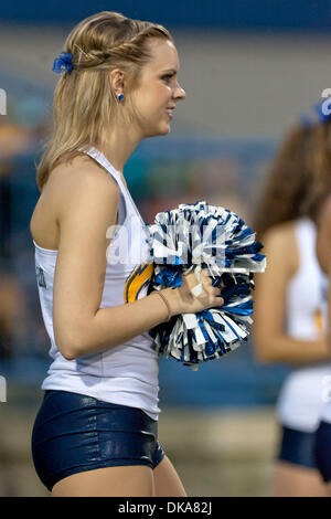 Sept. 10, 2011 - Kent, Ohio, U.S - A member of the Kent State dance team on the sideline during the game against Louisiana-Lafayette.  The Louisiana-Lafayette Ragin Cajuns defeated the Kent State Golden Flashes 20-12 in the game played at Dix Stadium in Kent, Ohio. (Credit Image: © Frank Jansky/Southcreek Global/ZUMAPRESS.com) Stock Photo