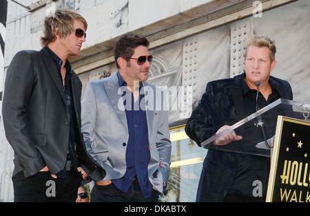 Joe Don Rooney Jay DeMarcus Gary LeVox Rascal Flatts honored with star on Hollywood Walk of Fame on Hollywood Boulevard Los Stock Photo