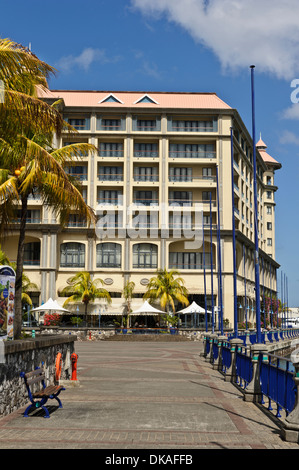 Labourdonais Hotel in Place Du Caudan, Port Louis, Mauritius. Stock Photo