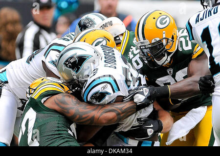 Sept. 18, 2011 - Charlotte, North Carolina, U.S - Carolina Panthers running back Mike Goodson (33).Packers defeat the Panthers  30-23 at the  Bank of America Stadium in Charlotte North Carolina. (Credit Image: © Anthony Barham/Southcreek Global/ZUMAPRESS.com) Stock Photo