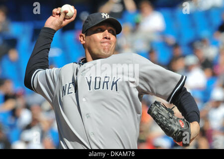 Sept. 18, 2011 - Toronto, Ontario, Canada - New York Yankees pitcher Freddy Garcia (36) pitched 5 2/3rd innings against the Toronto Blue Jays. The Toronto Blue Jays defeated the New York Yankees 3 - 0 at the Rogers Centre, Toronto Ontario. (Credit Image: © Keith Hamilton/Southcreek Global/ZUMAPRESS.com) Stock Photo