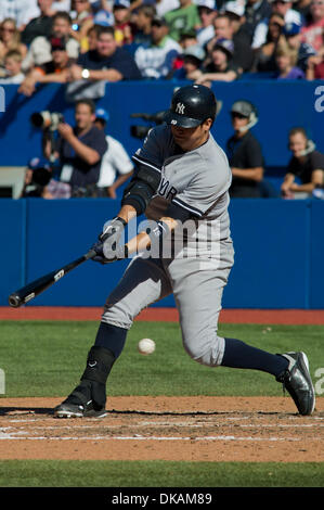 Sept. 18, 2011 - Toronto, Ontario, Canada - New York Yankees shortstop Ramiro Pena (19) strikes out in the 8th inning against the Toronto Blue Jays. The Toronto Blue Jays defeated the New York Yankees 3 - 0 at the Rogers Centre, Toronto Ontario. (Credit Image: © Keith Hamilton/Southcreek Global/ZUMAPRESS.com) Stock Photo