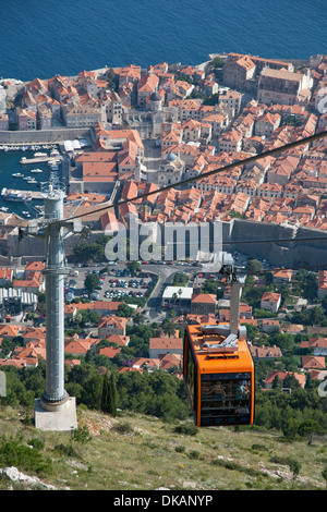 Dubrovnik, Croatia. A view from the cable car looking down onto the old town Stock Photo