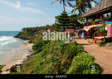 View from the cliff looking north. Varkala, Kerala, India Stock Photo