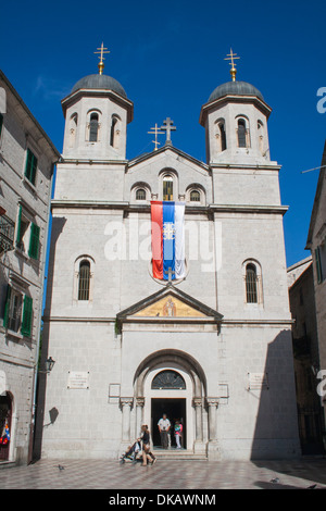 Montenegro, Kotor, Serbian Orthodox Church of St Nicholas on Trg Sv Luke Stock Photo