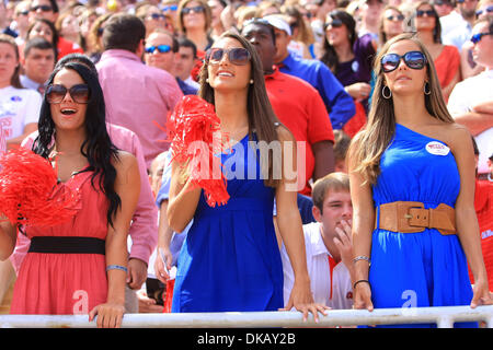 Sept. 24, 2011 - Oxford, Mississippi, United States of America - Fans cheer during the game at Vaught Hemingway Stadium in Oxford, MS.  Georgia defeated Ole Miss 27-13. (Credit Image: © Hays Collins/Southcreek Global/ZUMAPRESS.com) Stock Photo