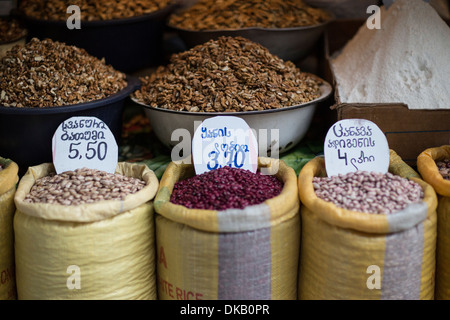 Grains at market, Kutaisi, Georgia Stock Photo