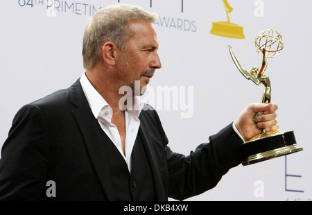 Kevin Costner 64th Annual Primetime Emmy Awards held at Nokia Theatre L.A Live - Press Room Los Angeles California - 23.09.12 Stock Photo