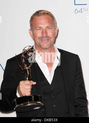 Kevin Costner 64th Annual Primetime Emmy Awards held at Nokia Theatre L.A Live - Press Room Los Angeles California - 23.09.12 Stock Photo