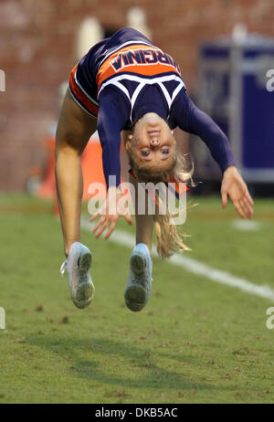 Sep. 24, 2011 - Charlottesville, Virginia, U.S. - A Virginia Cavaliers cheerleader does flips during the game at Scott Stadium. Mississippi Eagles beat Virginia Cavaliers 30-24. (Credit Image: © Andrew Shurtleff/ZUMAPRESS.com) Stock Photo