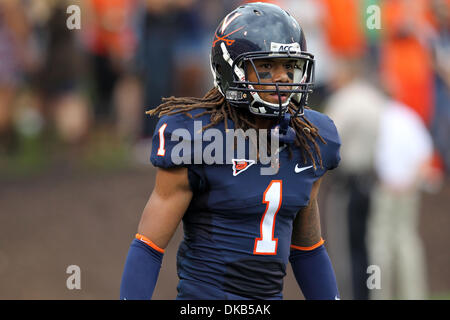 Sep. 24, 2011 - Charlottesville, Virginia, U.S. - Virginia Cavaliers cornerback DEMETRIOUS NICHOLSON (1) during the game at Scott Stadium. Mississippi Eagles beat Virginia Cavaliers 30-24. (Credit Image: © Andrew Shurtleff/ZUMAPRESS.com) Stock Photo