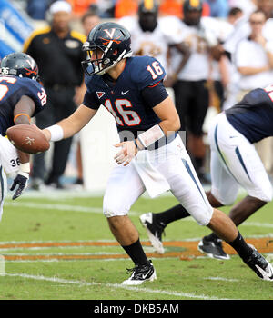 Sep. 24, 2011 - Charlottesville, Virginia, U.S. - Virginia Cavaliers quarterback MICHAEL ROCCO (16) during the game at Scott Stadium. Mississippi Eagles beat Virginia Cavaliers 30-24. (Credit Image: © Andrew Shurtleff/ZUMAPRESS.com) Stock Photo