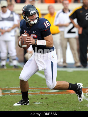 Sep. 24, 2011 - Charlottesville, Virginia, U.S. - Virginia Cavaliers quarterback MICHAEL ROCCO (16) during the game at Scott Stadium. Mississippi Eagles beat Virginia Cavaliers 30-24. (Credit Image: © Andrew Shurtleff/ZUMAPRESS.com) Stock Photo