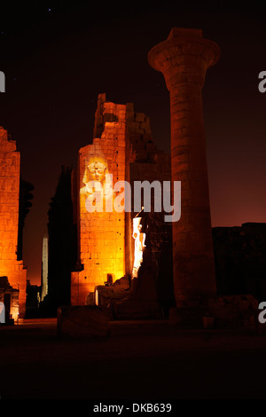 Karnak Temple sound and light show - Luxor, Egypt Stock Photo