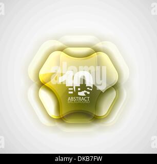 Abstract technological glass symbol / button Stock Vector