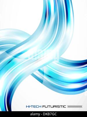 Abstract vector waves in glossy style Stock Vector