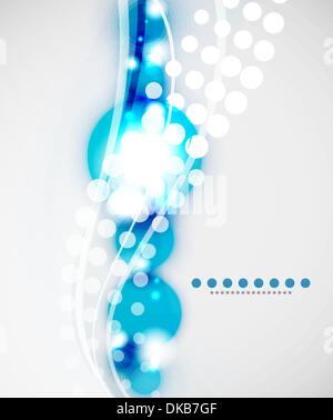 Abstract vector backround with blurred circles and shiny effects Stock Vector