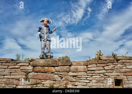 Boy wearing pirate costume, Eggergrund, Sweden Stock Photo